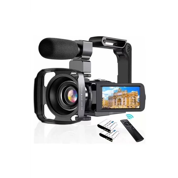 BUĞZ 4k Vlog Dijital Video Kamera Wifi 48mp 16x Kaydedici Fotoğrafçılık 3.0’’ıps Dokunmatik Ekran Mikrofon Çift Batarya