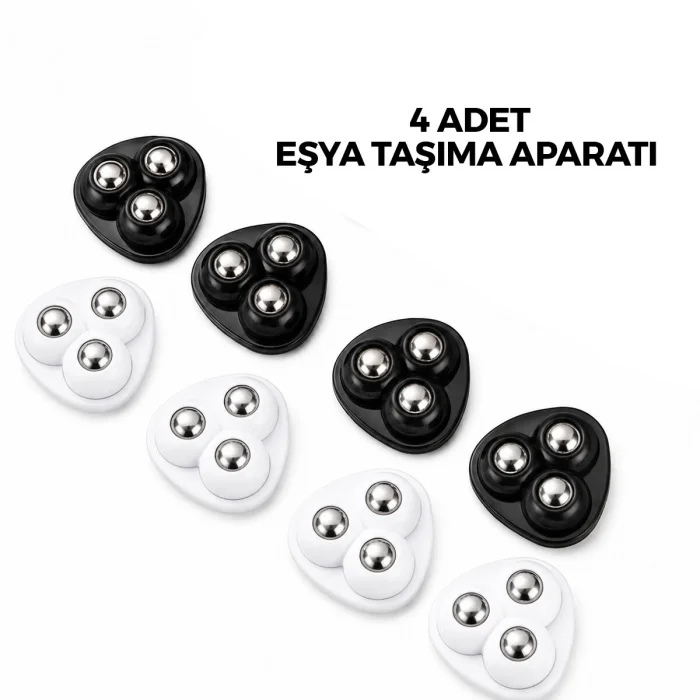 BUĞZ 4pcs 3 Bilya Tekerlekli Poşetli Mobilya Eşya Taşıma Aparatı 360° Bx40