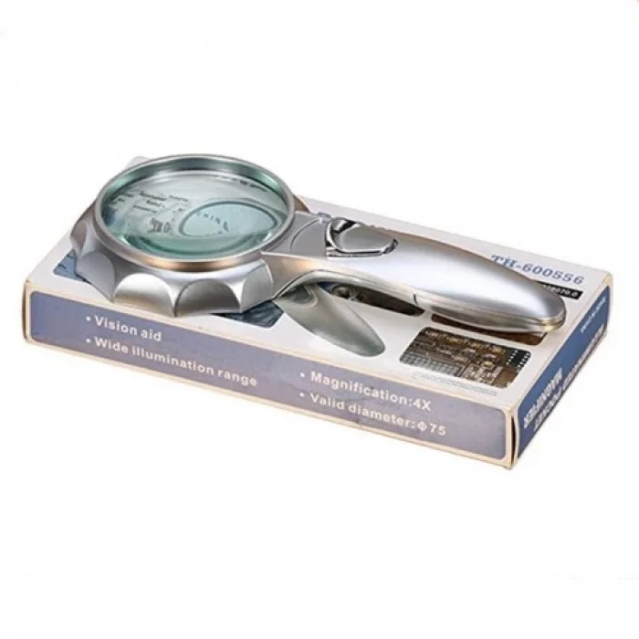 BUĞZ 4x 6 Led Işık Aydınlatma 75mm Optik Lens El Büyüteç - BUĞZ