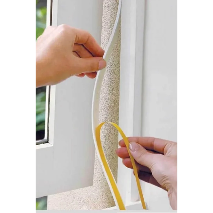 BUĞZ 5 Adet 9 Metre Pencere Izolasyon Bandı Yapışkanlı Cam Yalıtım Süngeri Rüzgar Soğuk Kesici Pimapen Fitili