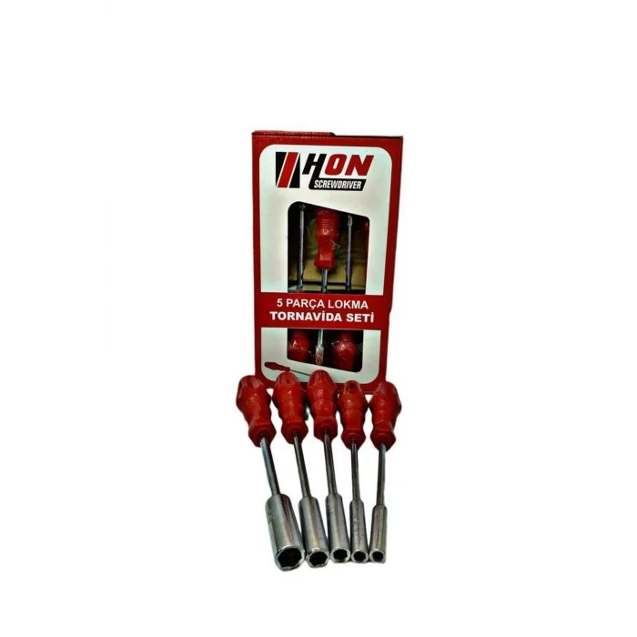 BUĞZ 5 Adet Lokma Anahtar Tornavida 6/7/8/10/13/mm Metal Altıgen