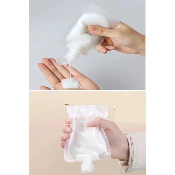 BUĞZ 5 Adet Şeffaf Sıvı Kozmetik Çantaları Seyahat Losyon Şampuan Yüz Kremi El Sabunu Ambalajı