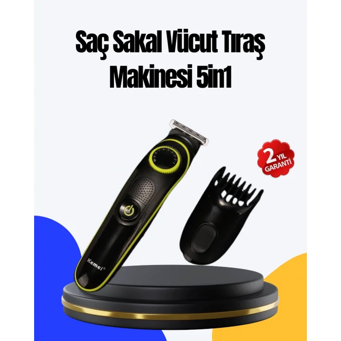 5 Başlıklı Çok Fonksiyonlu Saç Kesme ve Sakal Düzeltme Makinesi Erkek Bakım Aleti