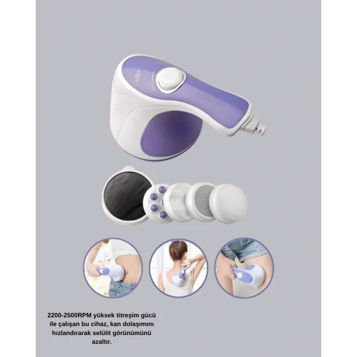 BUĞZ 5 Başlıklı Elektrikli Masaj Aleti – Bölgesel İncelme ve Selülit Azaltıcı