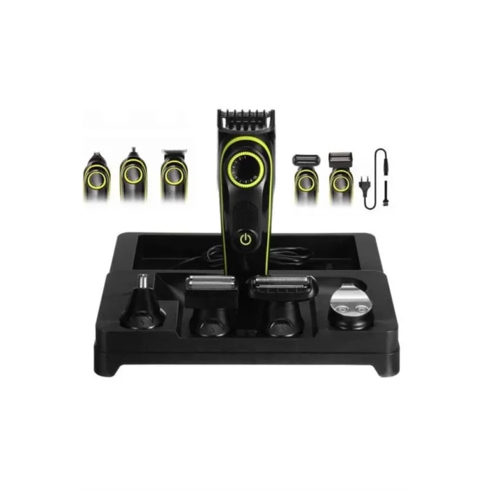  5 Başlıklı Şarjlı Tıraş Makinesi Led Ekran Saç Sakal Ense Tıraşına Uygun Bakım Seti