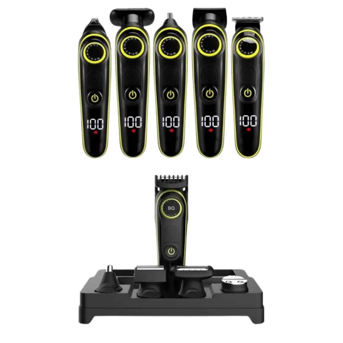  5 Başlıklı Şarjlı Tıraş Makinesi Led Ekran Saç Sakal Ense Tıraşına Uygun Bakım Seti