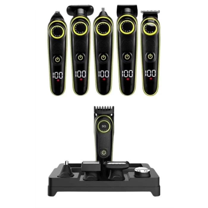 5 Başlıklı Şarjlı Tıraş Makinesi Led Ekran Saç Sakal Ense Tıraşına Uygun Bakım Seti