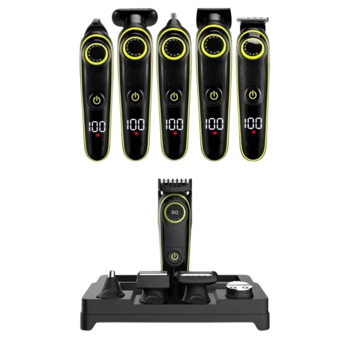 BUĞZ 5 Başlıklı Şarjlı Tıraş Makinesi Led Ekran Saç Sakal Ense Tıraşına Uygun Bakım Seti - BUĞZ