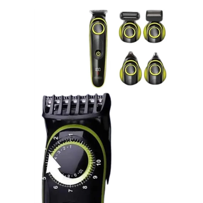 BUĞZ 5 Başlıklı Şarjlı Tıraş Makinesi Led Ekran Saç Sakal Ense Tıraşına Uygun Bakım Seti - Lisinya