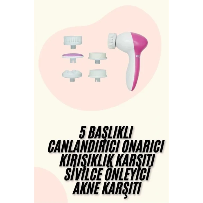 BUĞZ 5 Başlıklı Titreşimli Cilt Temizleme Seti Canlandırıcı ve Onarıcı