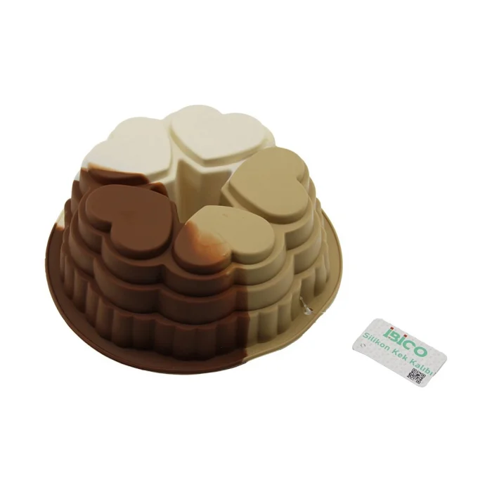 BUĞZ 5 Dilim Kalp Tasarımlı Kek Kalıbı - Silikon - 9 cm Derinlik