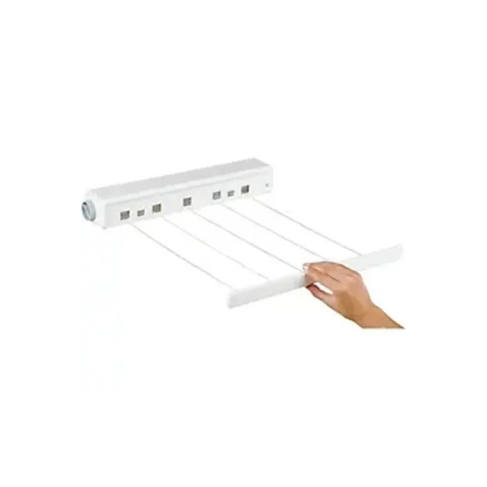  5 ipli, 4.2 Metre BEYAZ ÇEK AS, Otomatik Çamaşır Askısı, Açılır Kapanır Çamaşır Kurutmalık