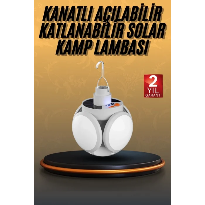  5 Kanatlı Bahçe Aydınlatma Led Askılı Solar Güneş Enerji Usb Sarjlı