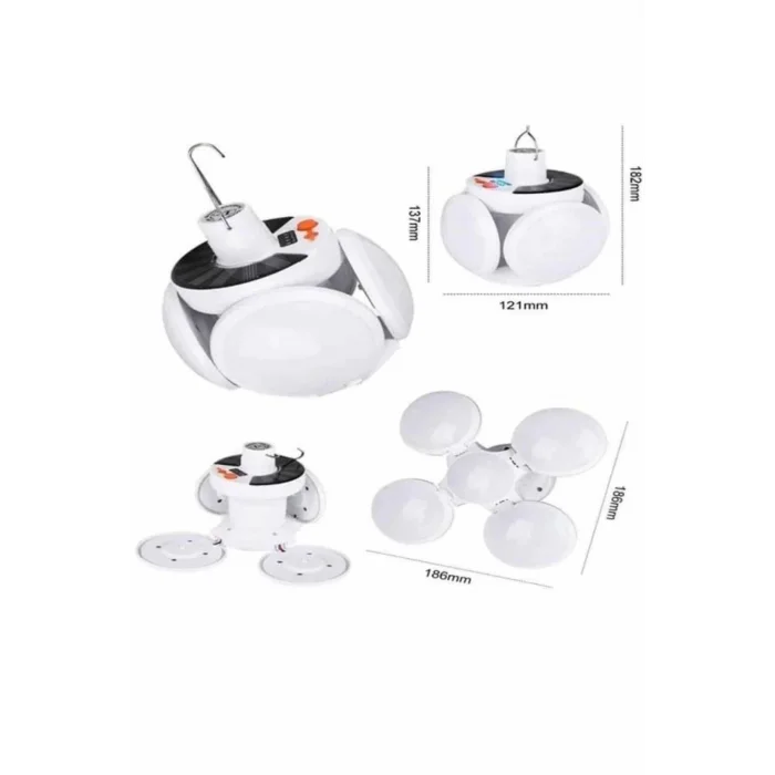  5 Kanatlı Bahçe Aydınlatma Led Askılı Solar Güneş Enerji Usb Sarjlı