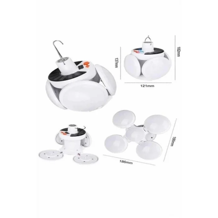 BUĞZ 5 Kanatlı Bahçe Aydınlatma Led Askılı Solar Güneş Enerji Usb Sarjlı