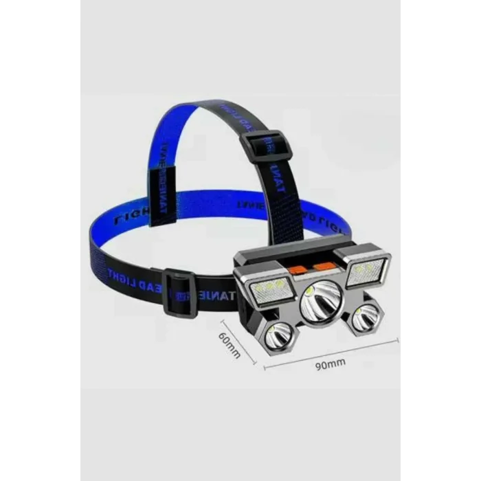  5 LED Far Şarj Edilebilir Güçlü Kafa Lambası Kamp Lambası 4 Modlu (Kopya)