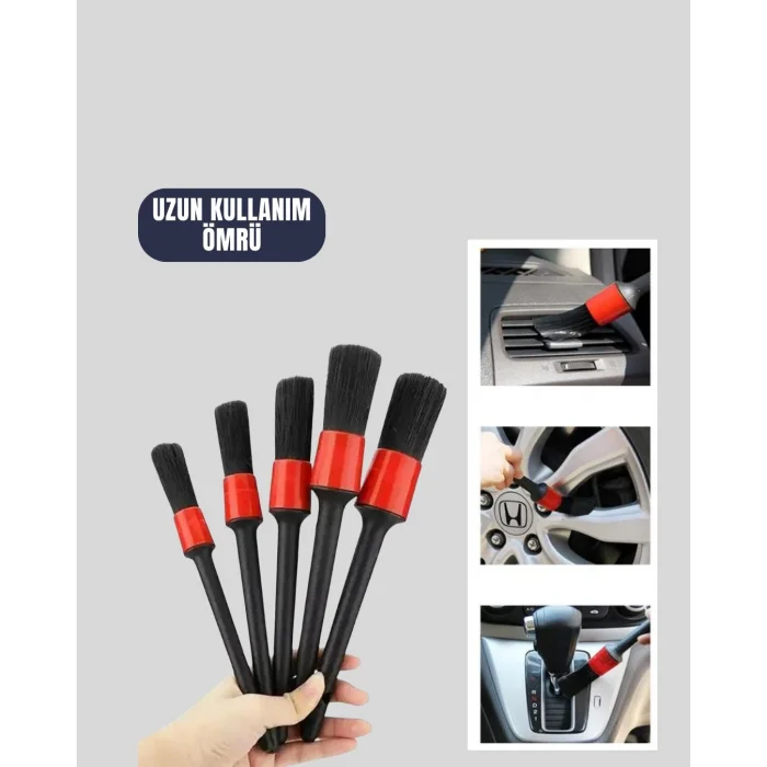 BUĞZ 5li Araç Temizlik Fırça Seti-Detaylı Temizlik İçin Çok Amaçlı Fırçalar