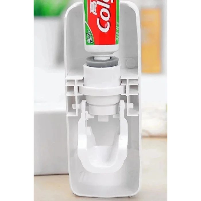 BUĞZ 5li Diş Fırçalık Macun Sıkıcı Seti Duvara Monte Beyaz Hijyenik Pratik Organizer