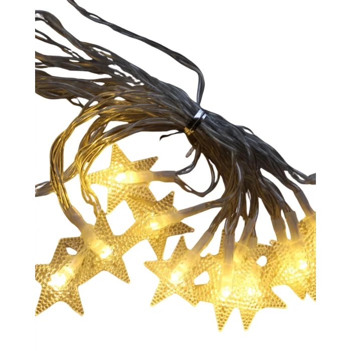 BUĞZ 5 Metre 20 Yıldızlı LED Işık Zinciri Daylight Beyaz Salon ve Oda Dekoru