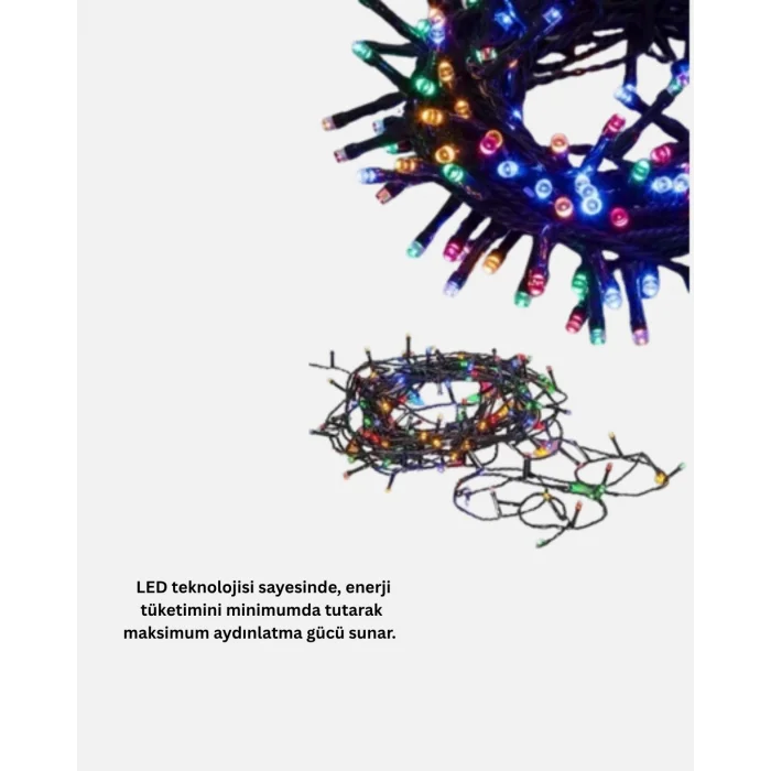 BUĞZ 5 Metre 50’li LED Işık – Siyah Kablolu, Çok Fonksiyonlu, İç ve Dış Mekan Kullanımı