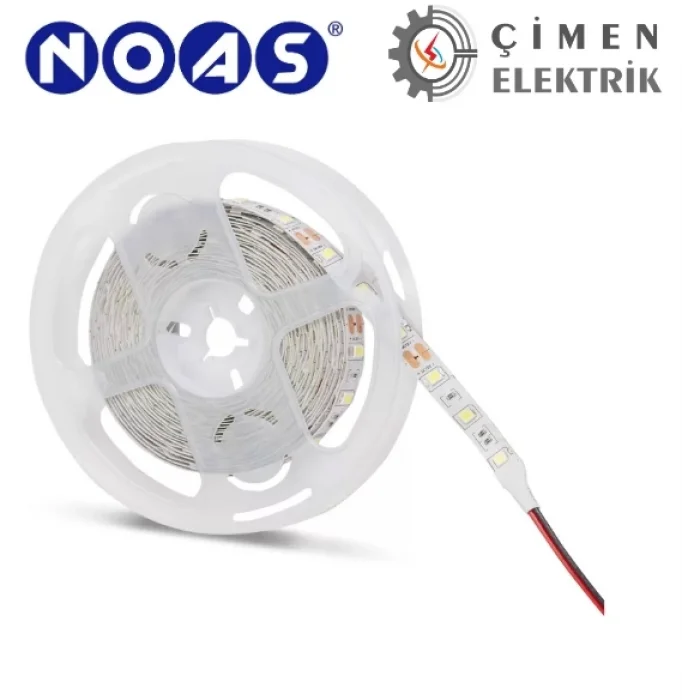 BUĞZ 5 METRE NOAS YL40 4001 İç Mekan 3 Çip 12V Şerit Led 6400K Beyaz Işık