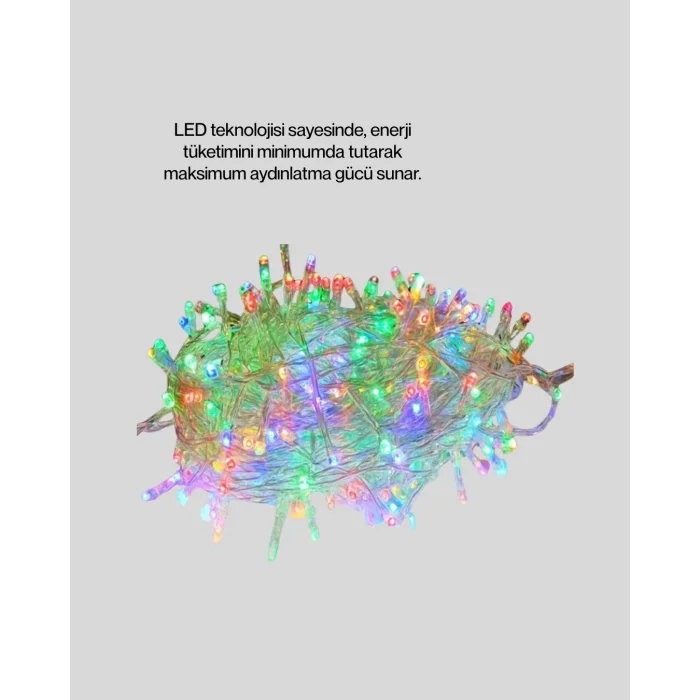 BUĞZ 5 Metre Şeffaf Kablo LED Peri Işığı 50 Ampullü Dekoratif Led