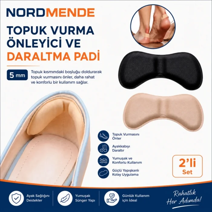BUĞZ 5 Mm Topuk Vurma Önleyici Ayakkabı Daraltma Pedi 2'li Set