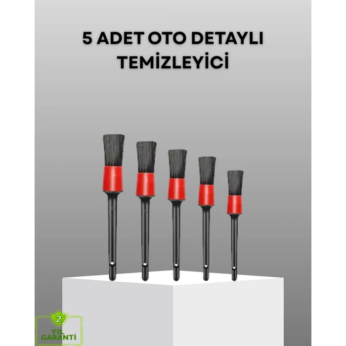 BUĞZ 5 Parça Detay Temizlik Fırçası Seti Jant Motor Havalandırma İç Dış Temizlik