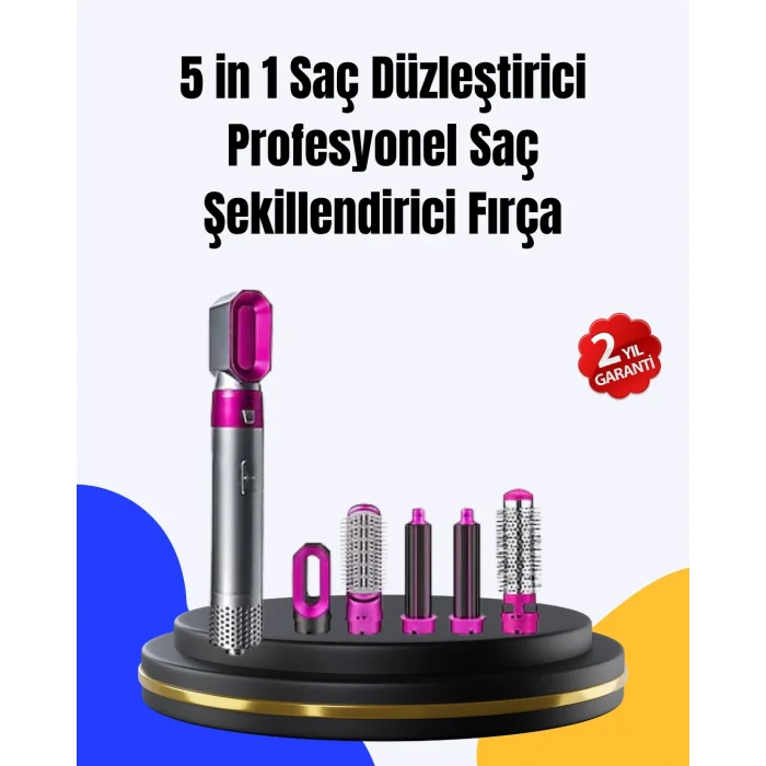 BUĞZ 5 Parça Saç Şekillendirme Seti Düzleştirme Dalga ve Bukle Yapma