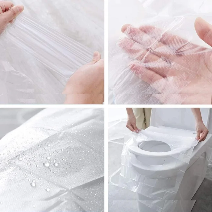 BUĞZ 50 Adet Biyobozulur Klozet Kapağı Poşeti Seyahat Tipi Taşınabilir Klozet Kılıfı