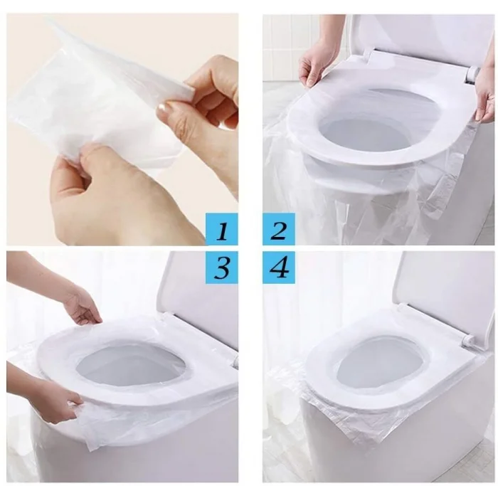 BUĞZ 50 Adet Biyobozulur Klozet Kapağı Poşeti Seyahat Tipi Taşınabilir Klozet Kılıfı