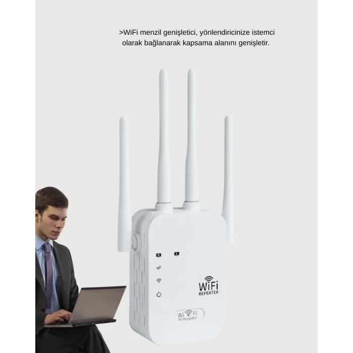 BUĞZ 50 Cihaz Destekli 300Mbps Kablosuz Sinyal Güçlendirici RJ45 Kablolu Kullanım