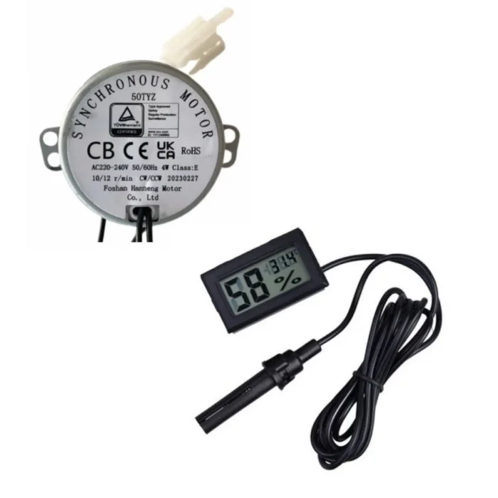  50 Tyz 10/12 Rpm Kuluçka Motoru Viyol Çevirme Ve Nem Ölçer