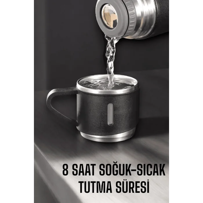 BUĞZ 500 ml Kapasiteli Taşınabilir Basınçlı Termos Seti Günlük Kullanım için İdeal