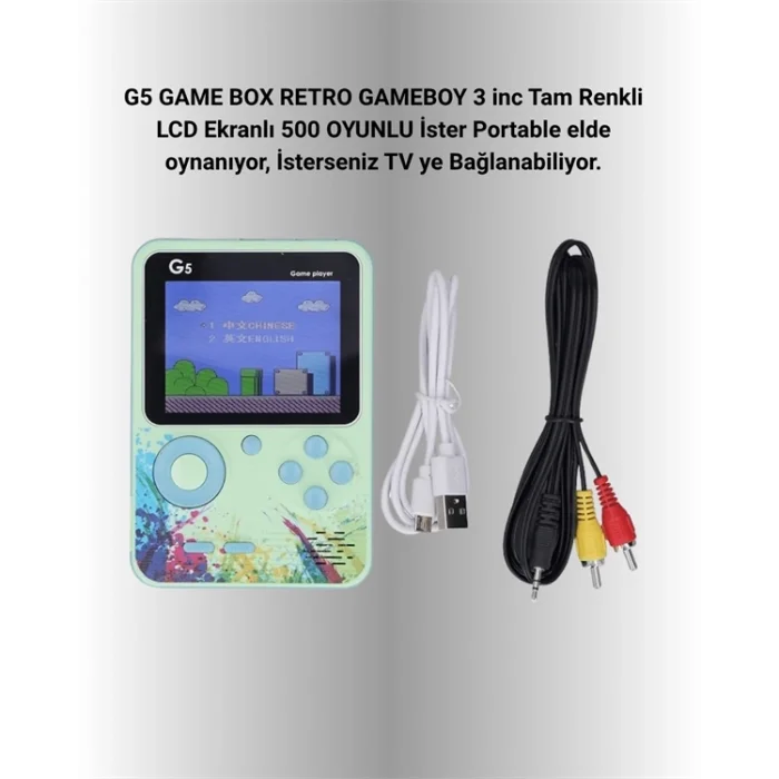  500 Oyun Hafızalı G5 Game Box – Renkli LCD Ekranlı