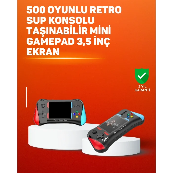 BUĞZ 500 Oyunlu El Tipi Taşınabilir Oyun Konsolu – Şarjlı ve TV Bağlantılı Model