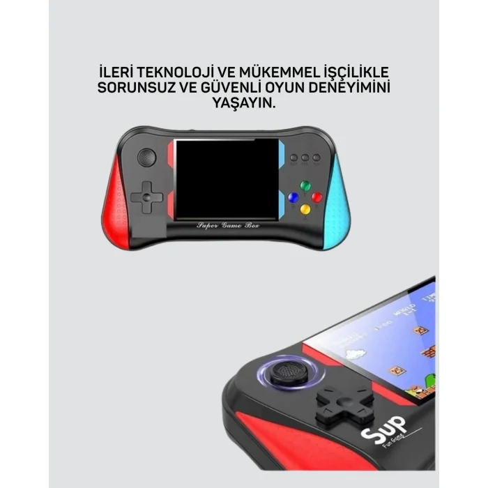 BUĞZ 500 Oyunlu El Tipi Taşınabilir Oyun Konsolu – Şarjlı ve TV Bağlantılı Model