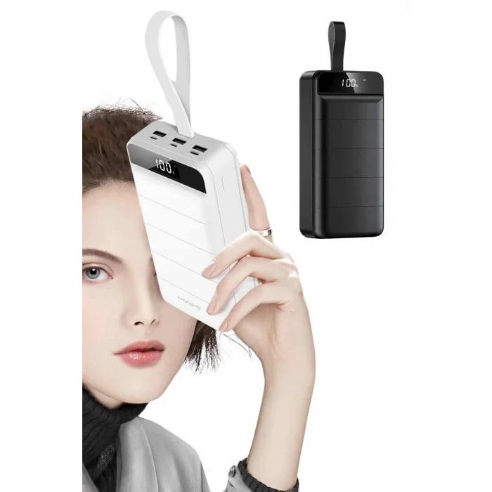 BUĞZ 50.000 Mah Powerbank Turbo Hızlı Led Göstergeli Android İOS Uyumlu Taşınabilir Askılı - BUĞZ