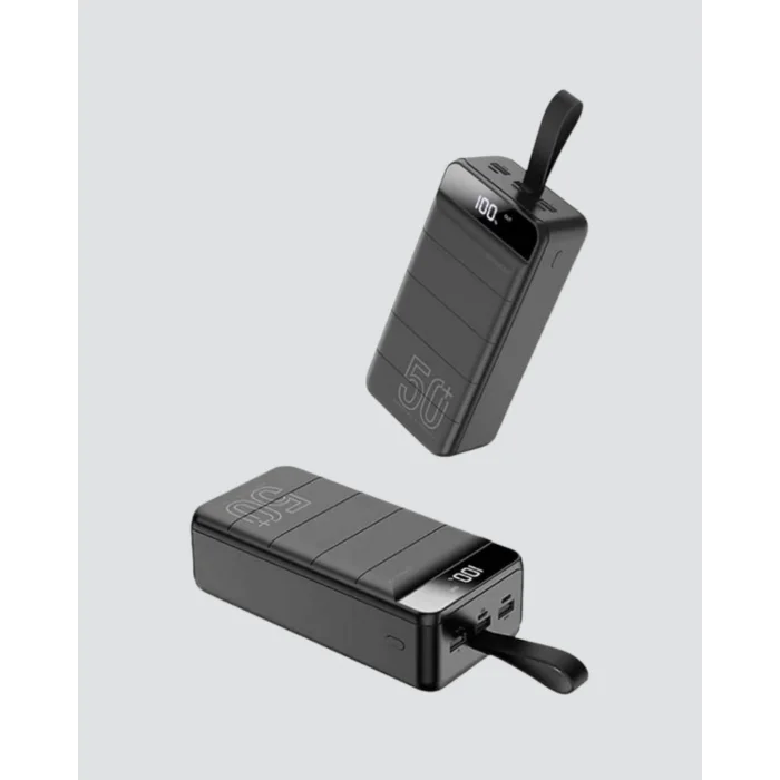  50.000 mAh Ultra Güçlü Powerbank 4 USB Çıkışlı, LED Dijital Göstergeli, Hızlı Şarj Destekli Taşınabilir Şarj Cihazı