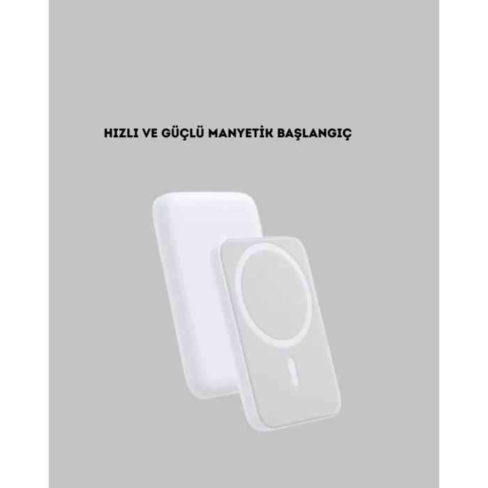BUĞZ 5000mAh Manyetik Powerbank – iPhone Serisi İçin Taşınabilir Kablosuz Şarj Cihazı