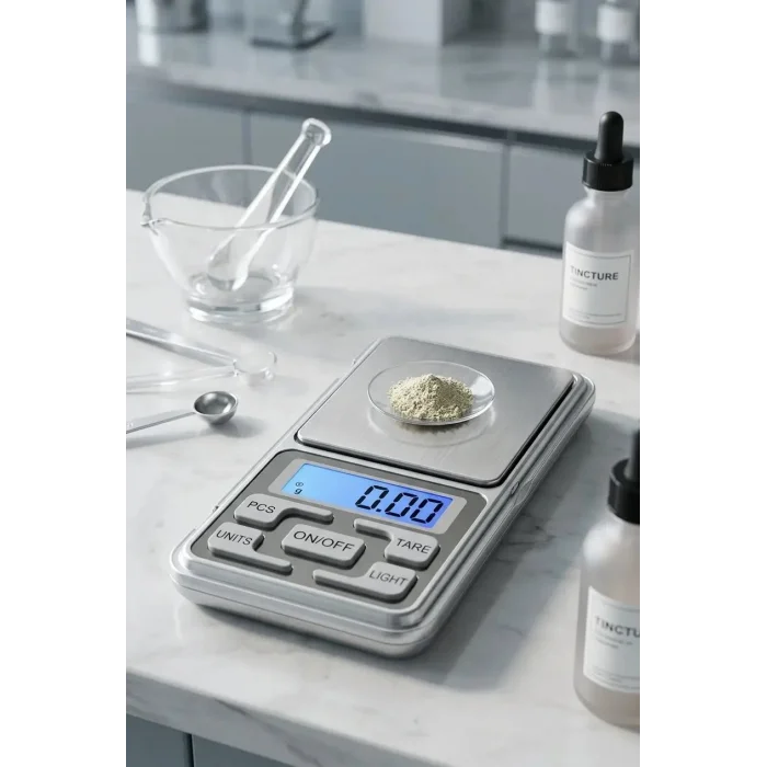 BUĞZ 500g 0.01 Hassas Dijital Terazi Kuyumcu Eczane Laboratuvar LCD Ölçüm Tartısı Cep Tipi