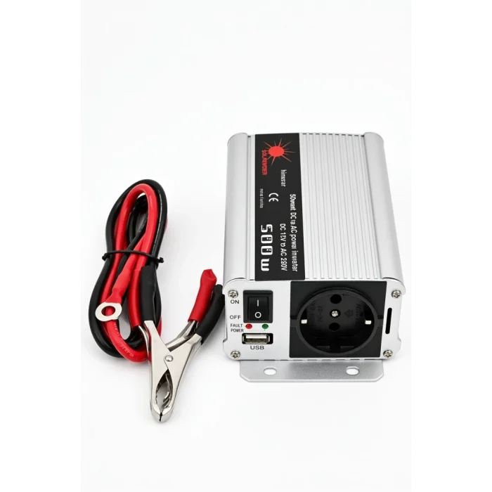 BUĞZ 500W 12V DC 220V AC İnverter USB Çıkışlı Fanlı Akü Güç Dönüştürücü Araç Kullanımı