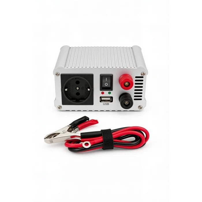 BUĞZ 500W Araç İnverteri 12V DC 220V AC USB Çıkışlı Fanlı Akü Dönüştürücü Araç ve Karavan Kullanımı
