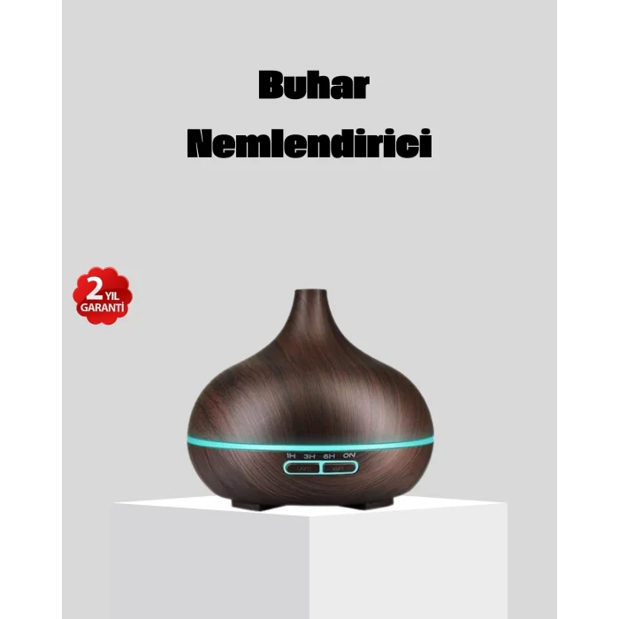 BUĞZ 550 ml Büyük Su Hazneli Ultrasonik Nemlendirici ve Aromaterapi Difüzörü