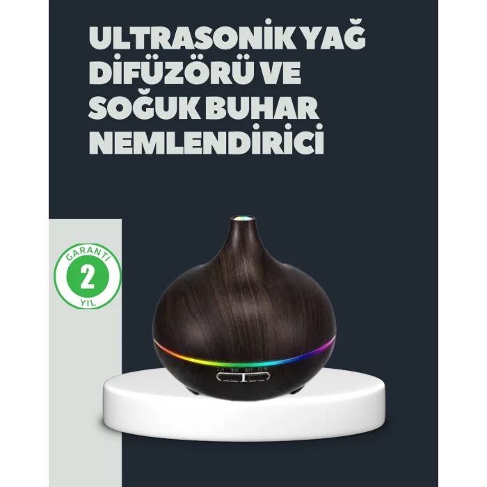  550ML Ultrasonik Hava Nemlendirici ve Aromaterapi Difüzörü