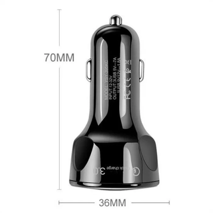 BUĞZ 55w 3 Port Usb Araç İçin Telefon Şarj Cihazı 3 Girişli Çakmaklık Adaptör-31a Pd 20w Qc 30