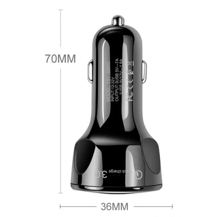 BUĞZ 55w 3 Port Usb Araç İçin Telefon Şarj Cihazı 3 Girişli Çakmaklık Adaptör-31a Pd 20w Qc 30