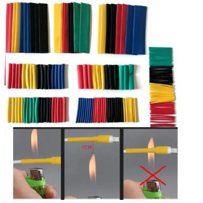 BUĞZ 560 Parça Makaron Seti Kapaklı Kutulu Kablo Birleştirme Koruyucu Sıcaklıkla Daralan Makaron Set