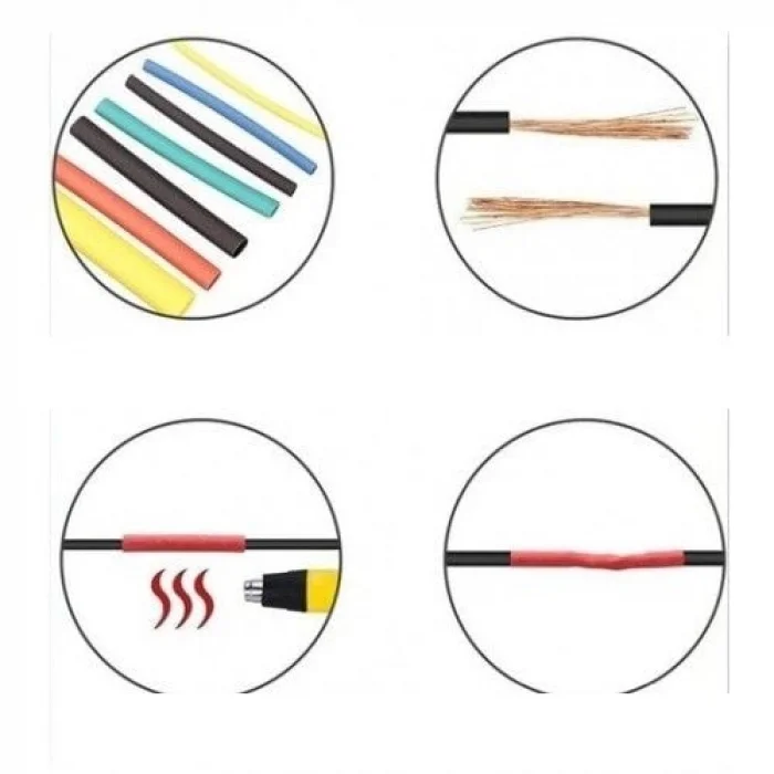 BUĞZ 560 Parça Makaron Seti Kapaklı Kutulu Kablo Birleştirme Koruyucu Sıcaklıkla Daralan Makaron Set