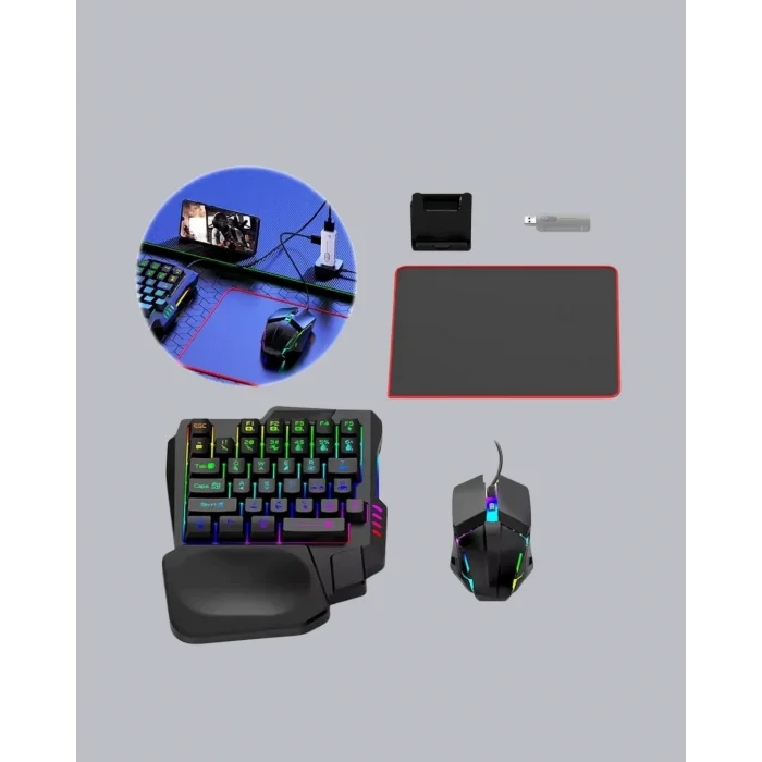 BUĞZ 5’i 1 Arada Mobil Oyun Seti Bluetooth 5.3 Klavye Mouse Dönüştürücü Gaming Kit